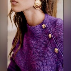 Sezane Trudy Jumper Purple - Size S